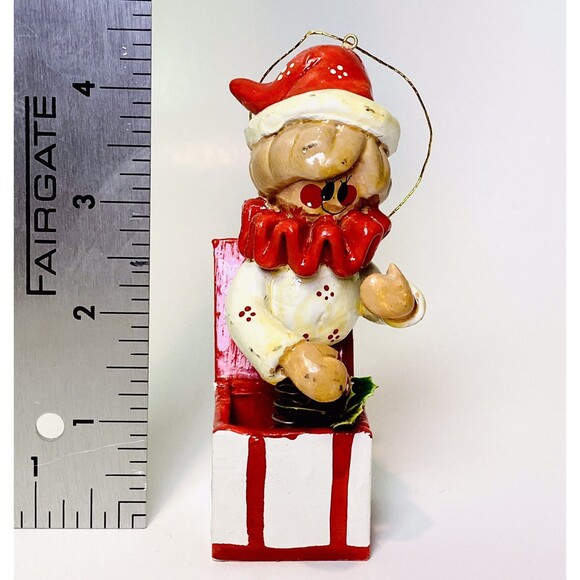 6 Vintage Wood Christmas Ornaments Painted Circus Horse Bear Nutcrackers Clown - Picture 13 of 14